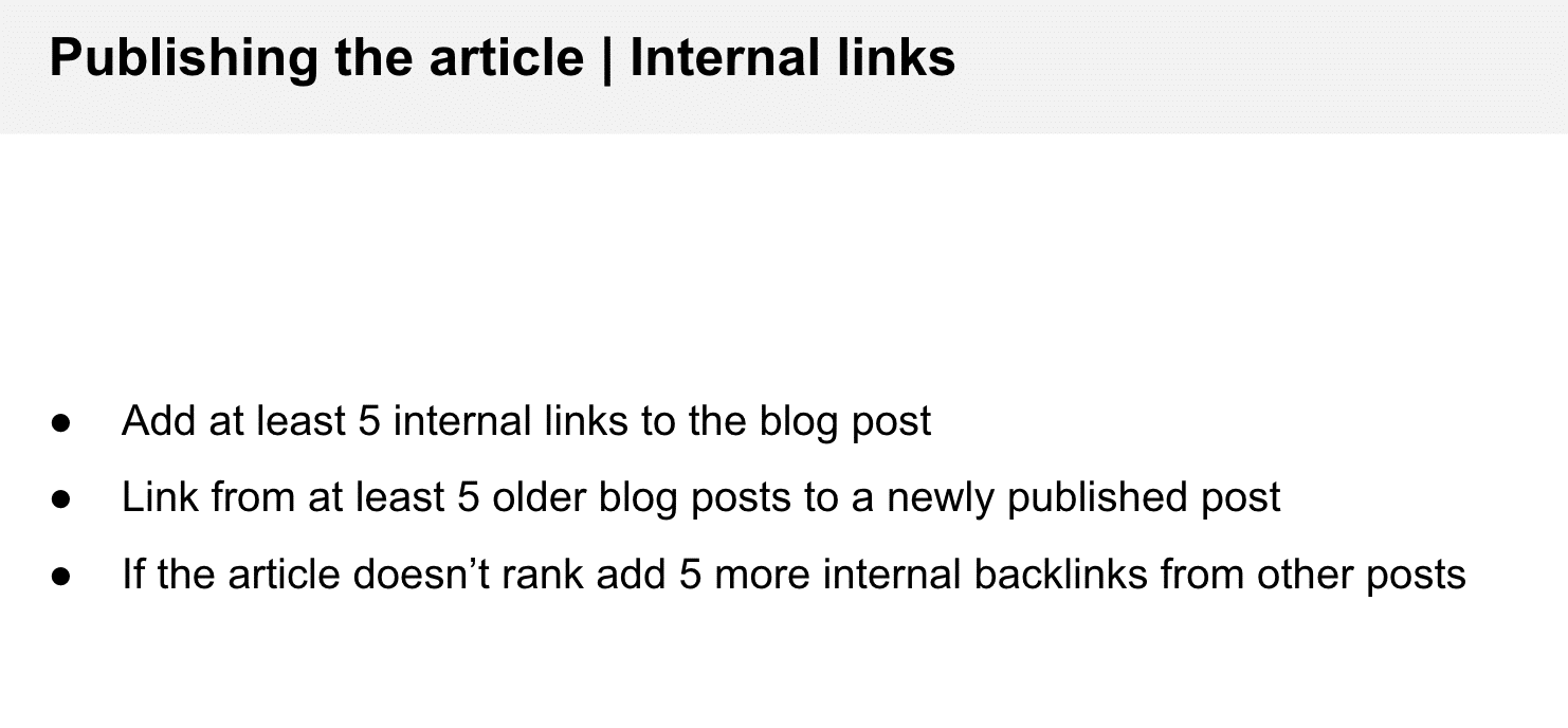 Publishing the SaaS article: adding Internal links