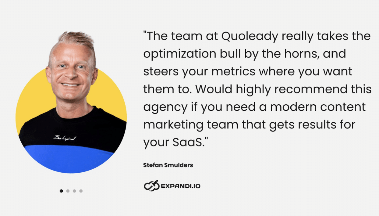 Stefan Smulders from Expandi, a Quoleady's client