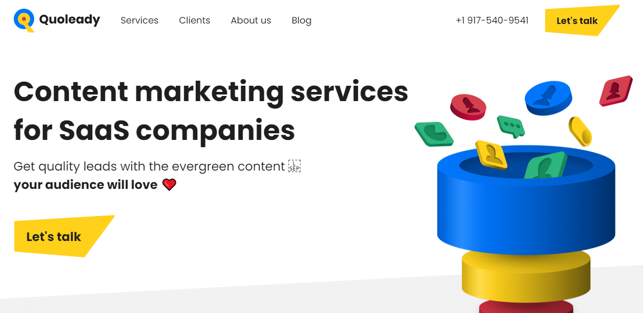 Quoleady content marketing services for SaaS companies
