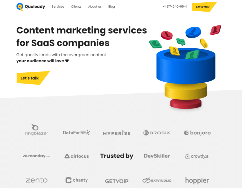 Quoleady SaaS content marketing agency