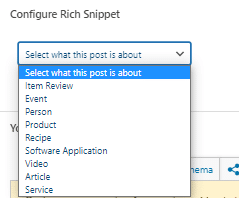Configure rich snippet section