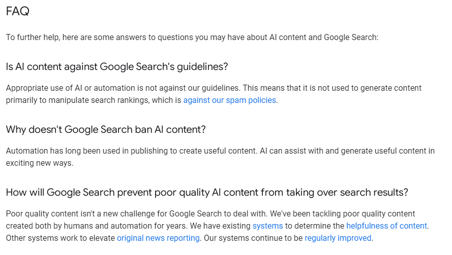 Google search guidance