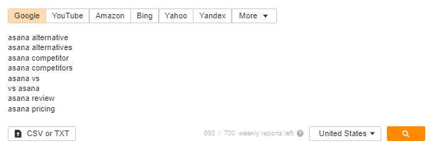 Find high-intent alternative keywords