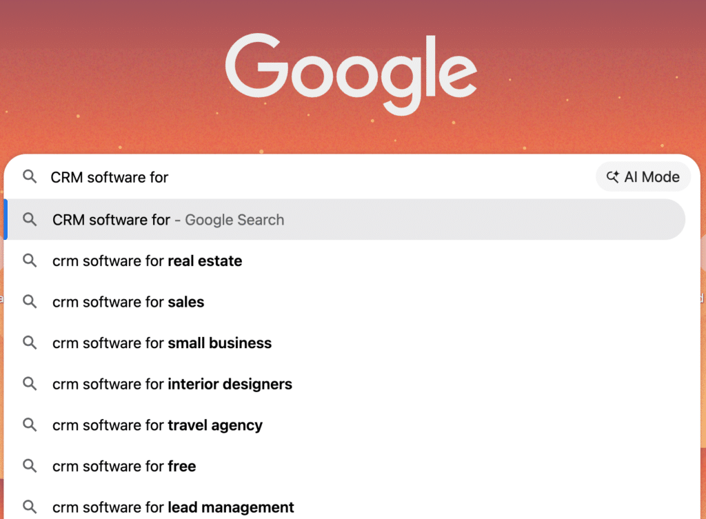 Use Google autosuggest to find keywords