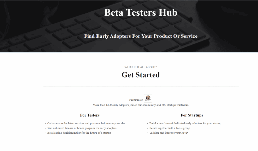 beta testers hub website