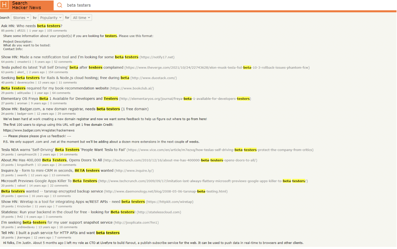 HackerNews website