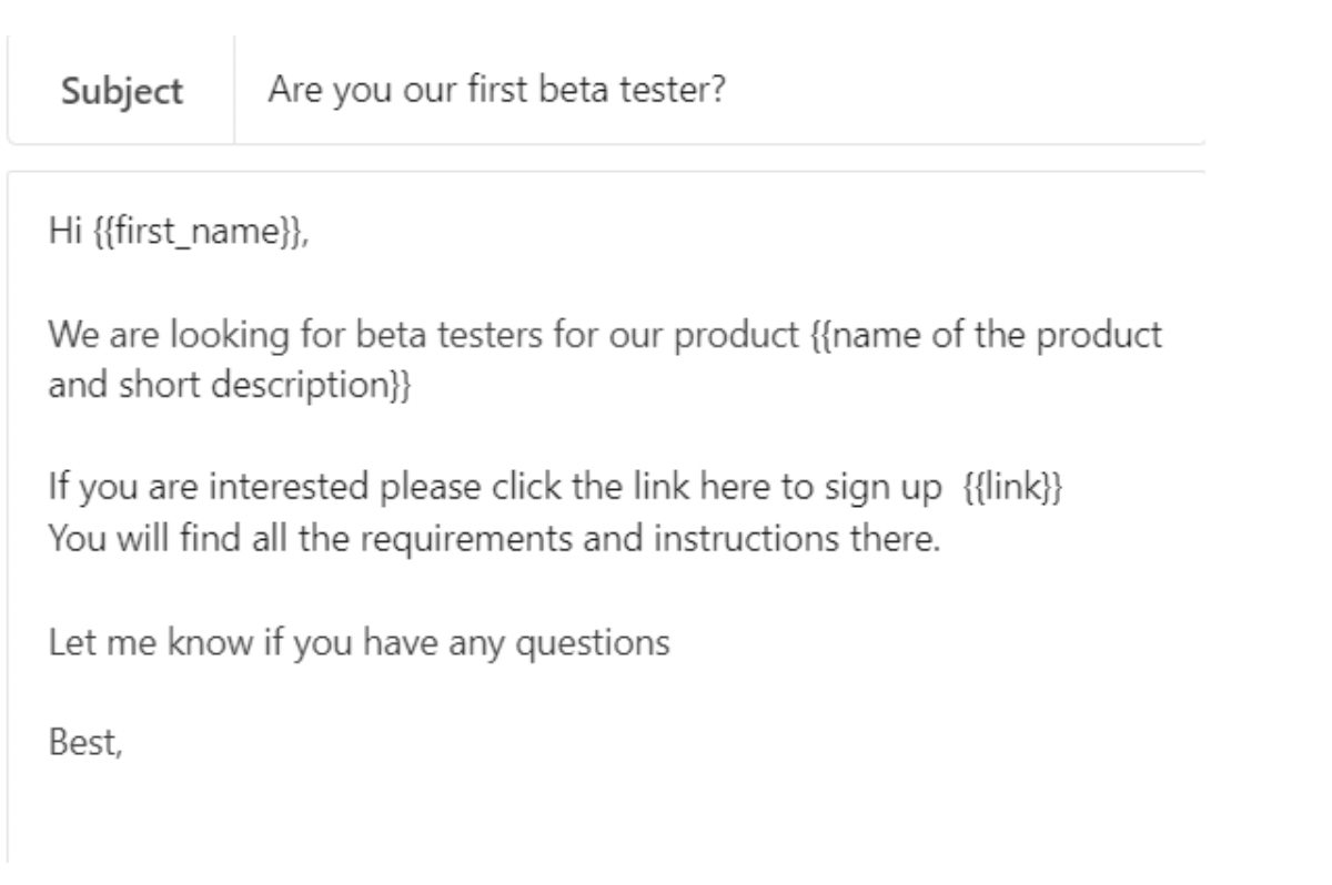 How to do email outreach for beta testers