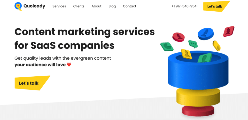 Best B2B content marketing agency: Quoleady