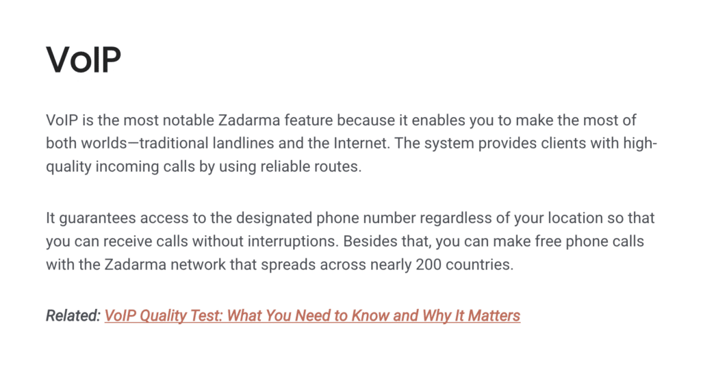 Example of internal linking on RingBlaze blog