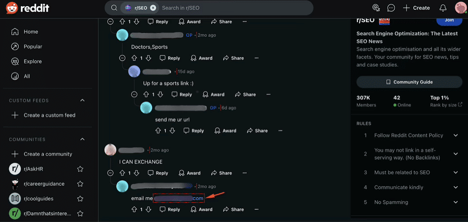 white hat link-building service — using Reddit to find potential partners