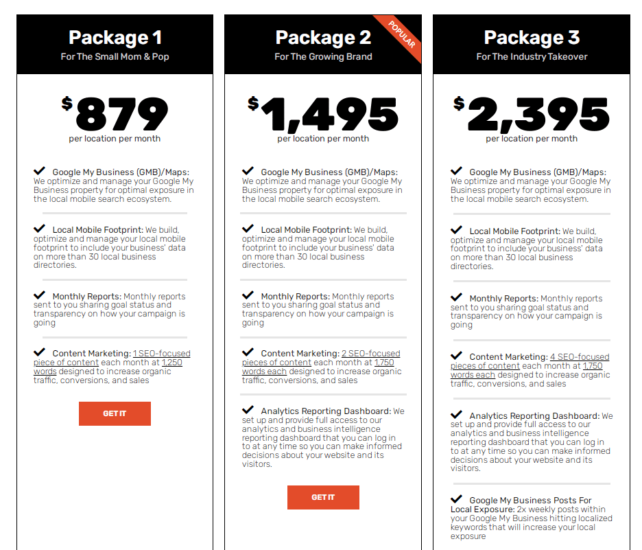 SEO Growth Partners pricing