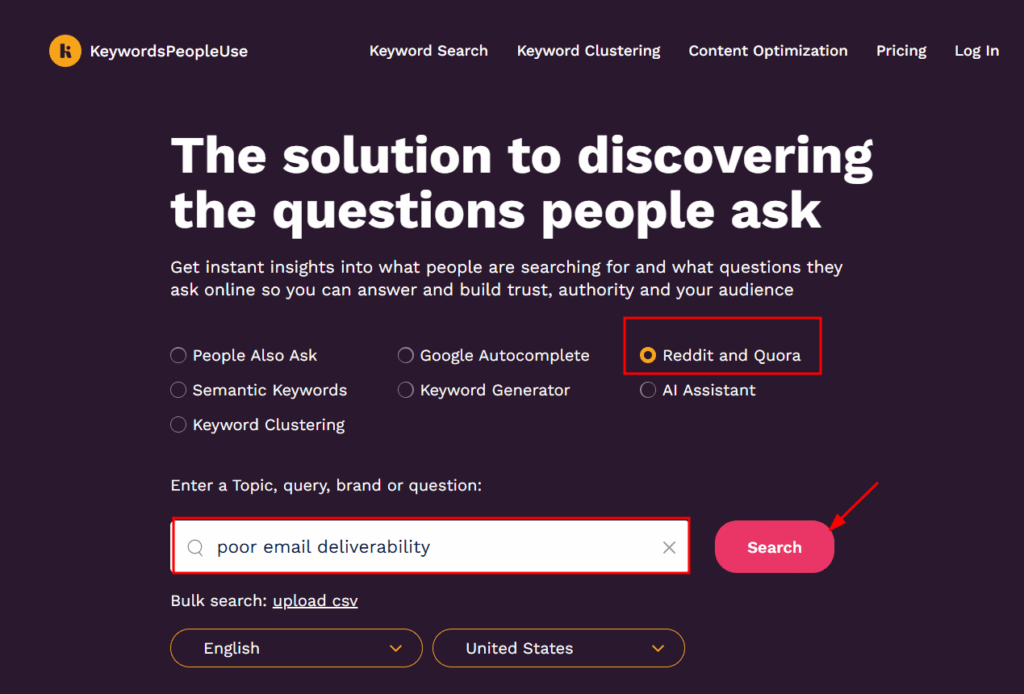 KeywordsPeopleUse homepage