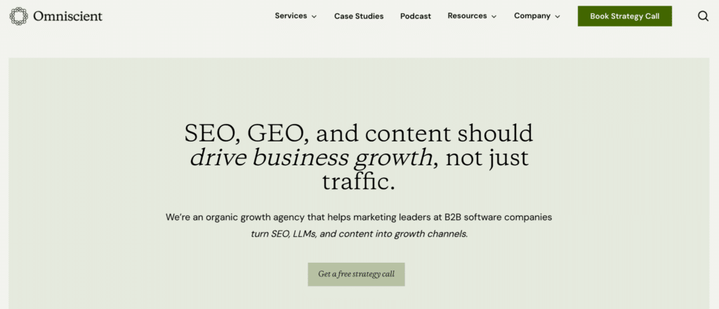 Omniscient Digital is an organic growth agency for B2B SaaS