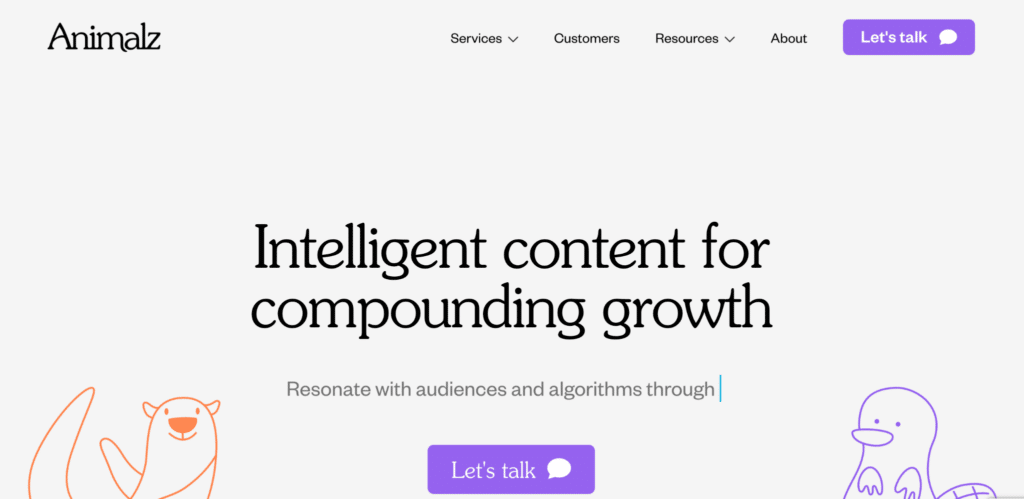 Animalz agency screenshot