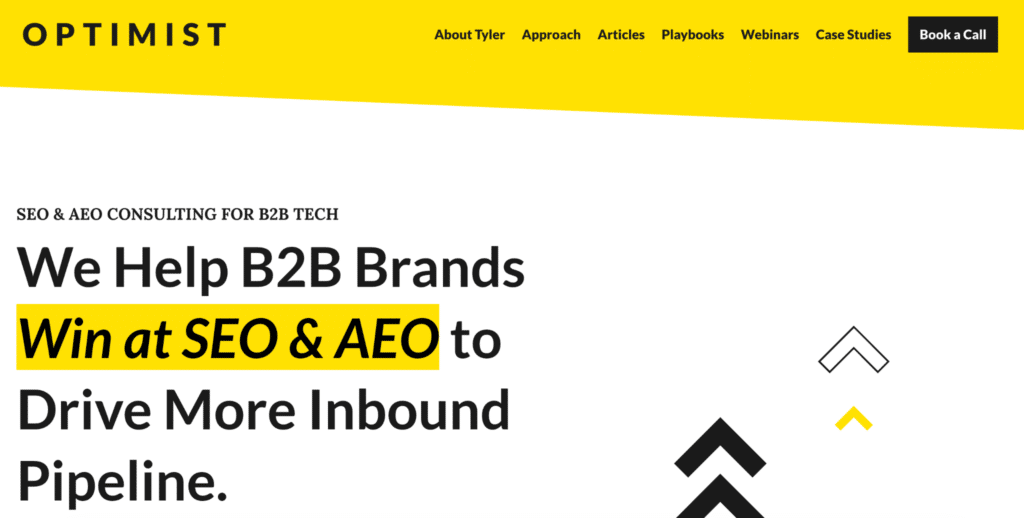 Optimist is a B2B SaaS-focused SEO and AEO (GEO) agency