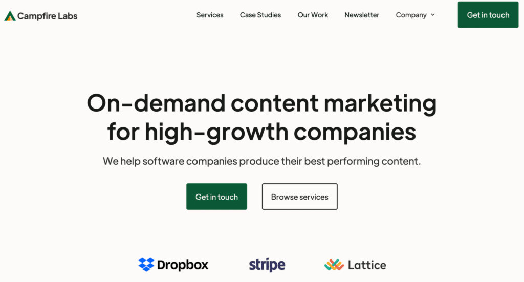 Campfire Labs B2B SaaS content agency