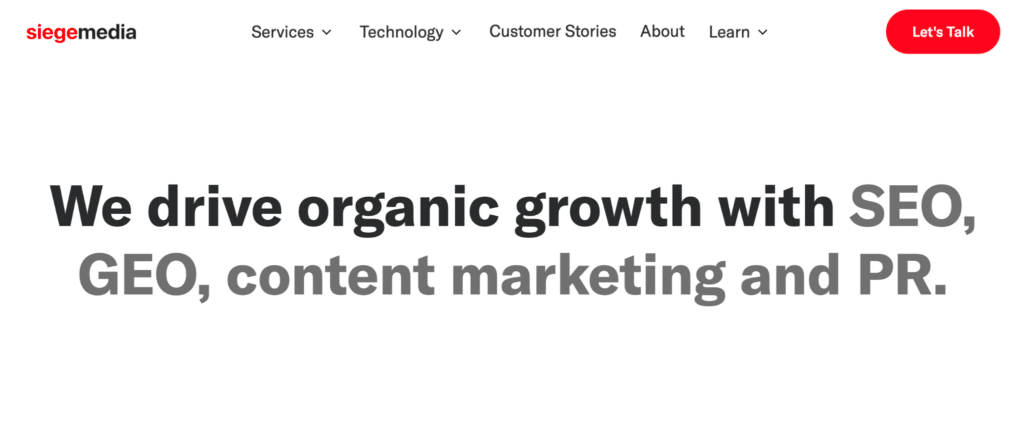 Siege Media is a B2B-focused SEO and content marketing agency